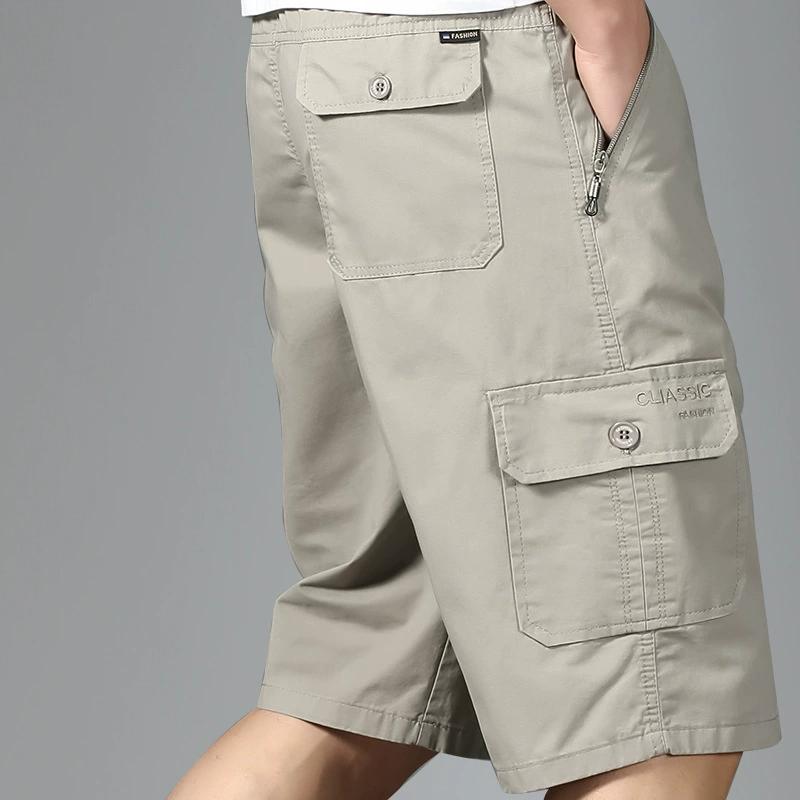Übergröße Herren Sportliche Freizeitshorts Mode Locker Gerade Cargoshorts Baumwolle Bequem Strand Lauf-Shorts