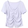 Sancai Plus Size Women's Square Neck Short Sleeve T-Shirt