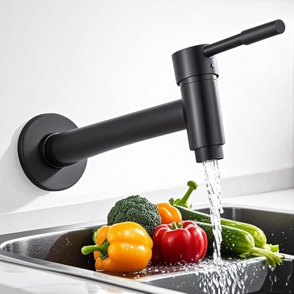 Brass Black Faucet Extended Outdoor Garden Faucet Wall Mounted Bathroom Corner Washing Machine Faucet