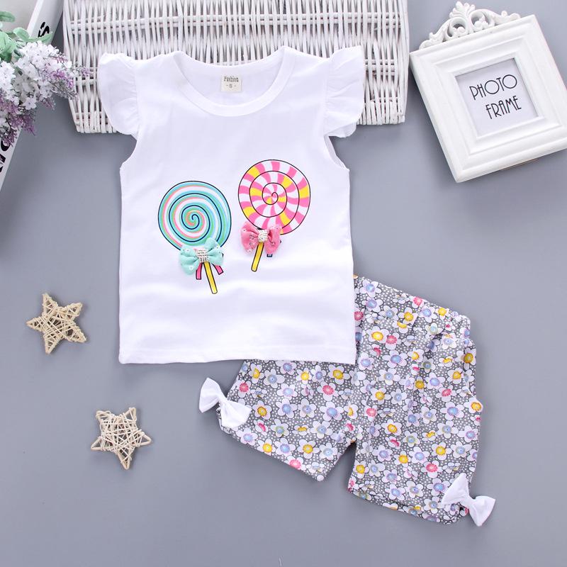 Korean-Style Summer Floral Vest & Shorts Set for Girls (0-4 Years)