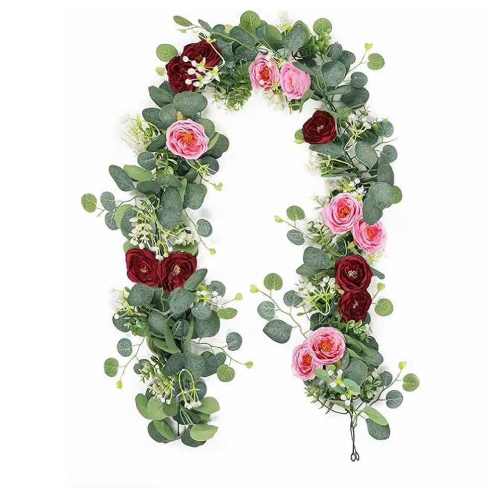 1pc Artificial Eucalyptus Flower Garland For Home Festival Wall Hanging Garden Wedding Party Decoration