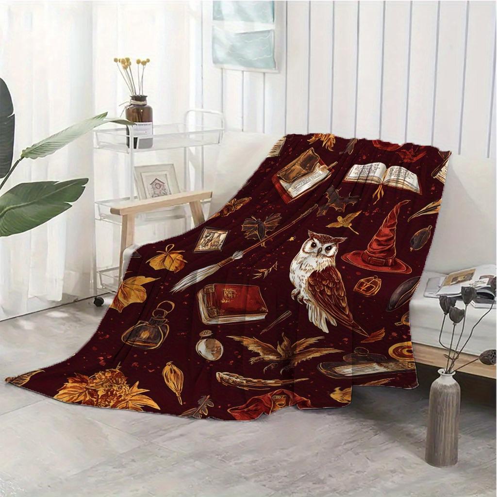 1pc Gothic Magic Divination Flannel Blanket - Soft Chunky Knit, All-Season Cozy Throw for Bed, Sofa, Office, Camping - Hand Wash