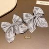2 Gray Bow Hair Clips, Fashionable and Sweet Style Hair Accessories Suitable for Daily Use