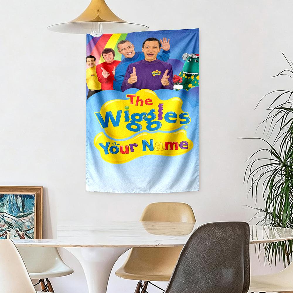Wiggles Custom Name Tapestry Foldable Wall Tapestry Smooth Polyester Great for Meditation Room All-Season Use Housewarming Gift