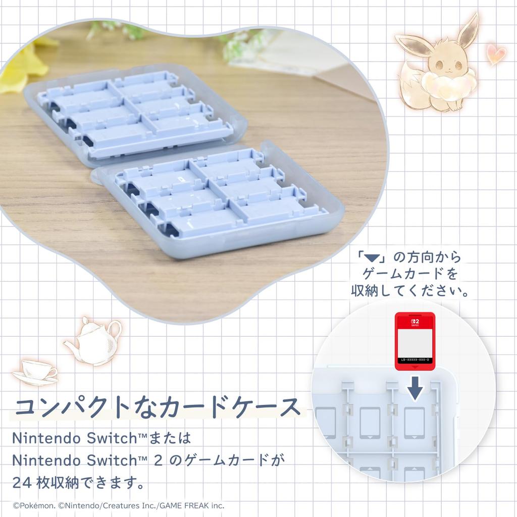 Licensed Card Holds 24 for Nintendo Fluffy Eevee with Switch and Switch [Nintendo Product] Case, Cards, Switch™ 2, [Compatible 2]