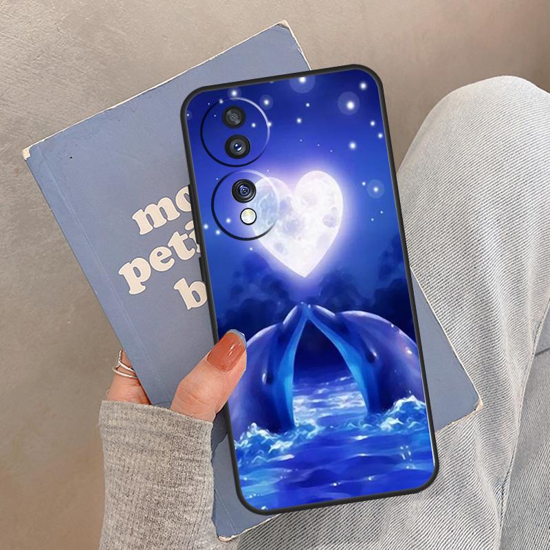 Dolphin For Huawei Honor Magic5 Lite X8 X9a 50 70 P20 P30 P40 Mate50 Pro Nova 5T P Smart 2021 Case