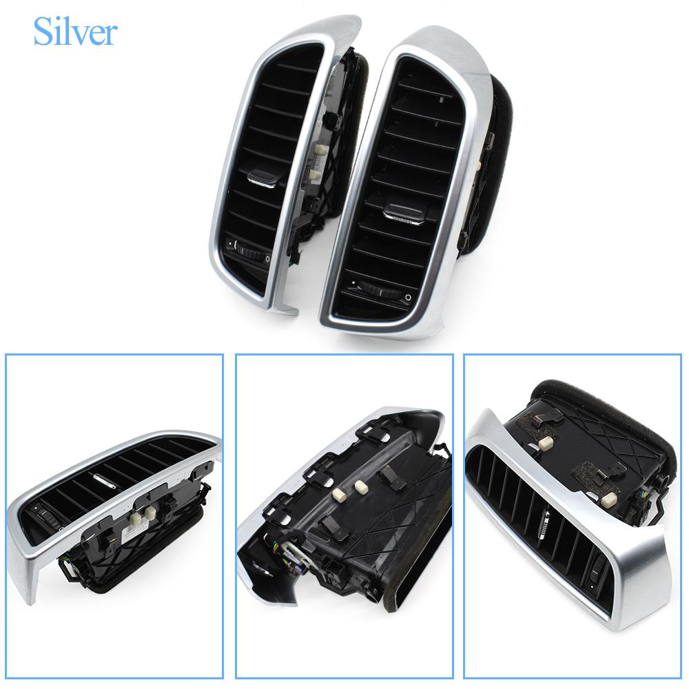 Silver Carbon Front Middle Central Air Conditioner AC Vent Grille Outlet Complete Assembly For Porsche Cayenne 7P5 2010-2015