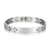 Stainless Steel Cross Stitch Bracelet With Matte Texture Men's Trendy Accessories Industrial Style Niche Design Versatile Daily Use