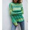 Rainbow Pullover Sweater Fashionable Drop Shoulder Round Neck Long Sleeve Women Pullover Sweater