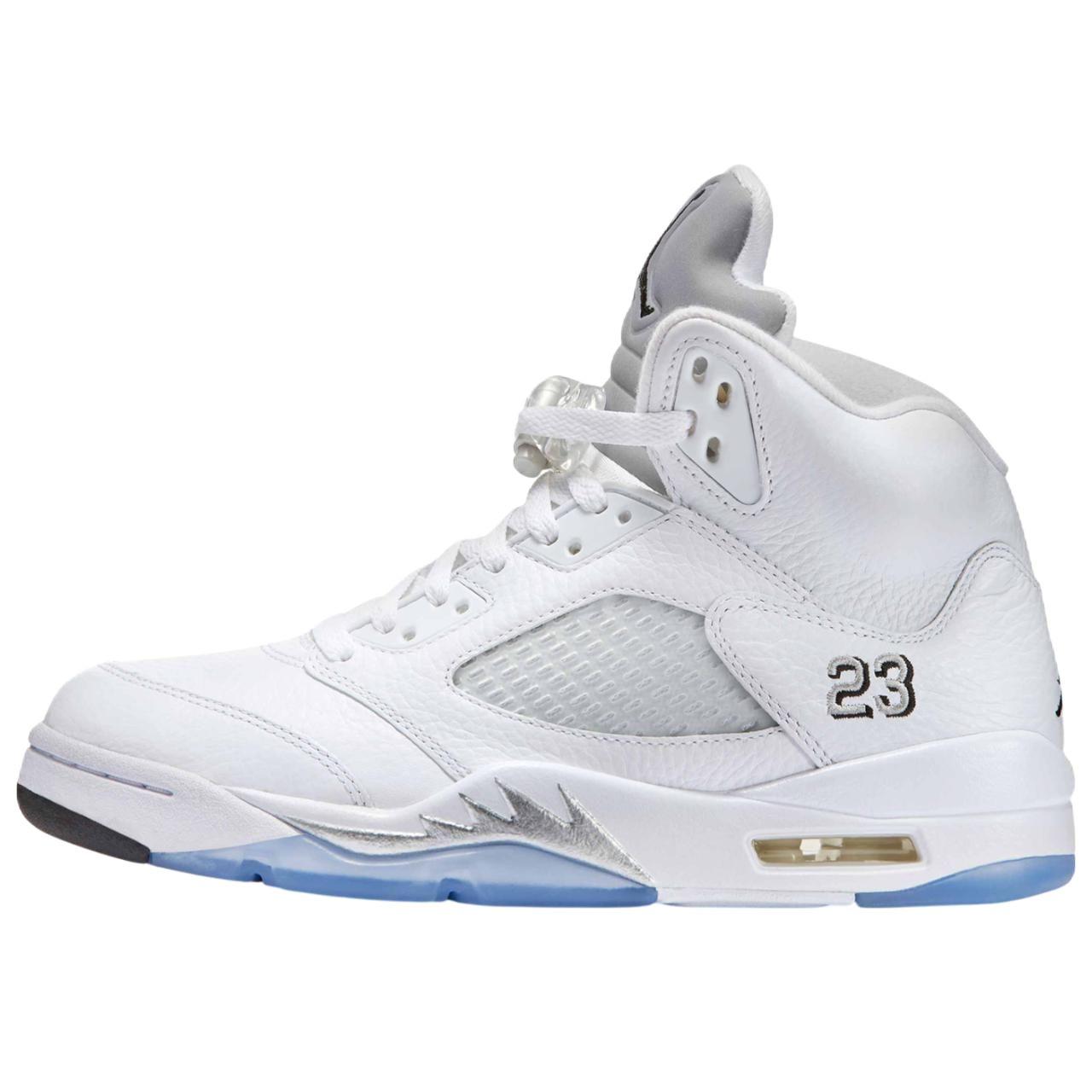

Jordan Air Jordan 5 Abrasion Resistant High top Vintage Basketball Shoes Unisex White HQ7978-103 42