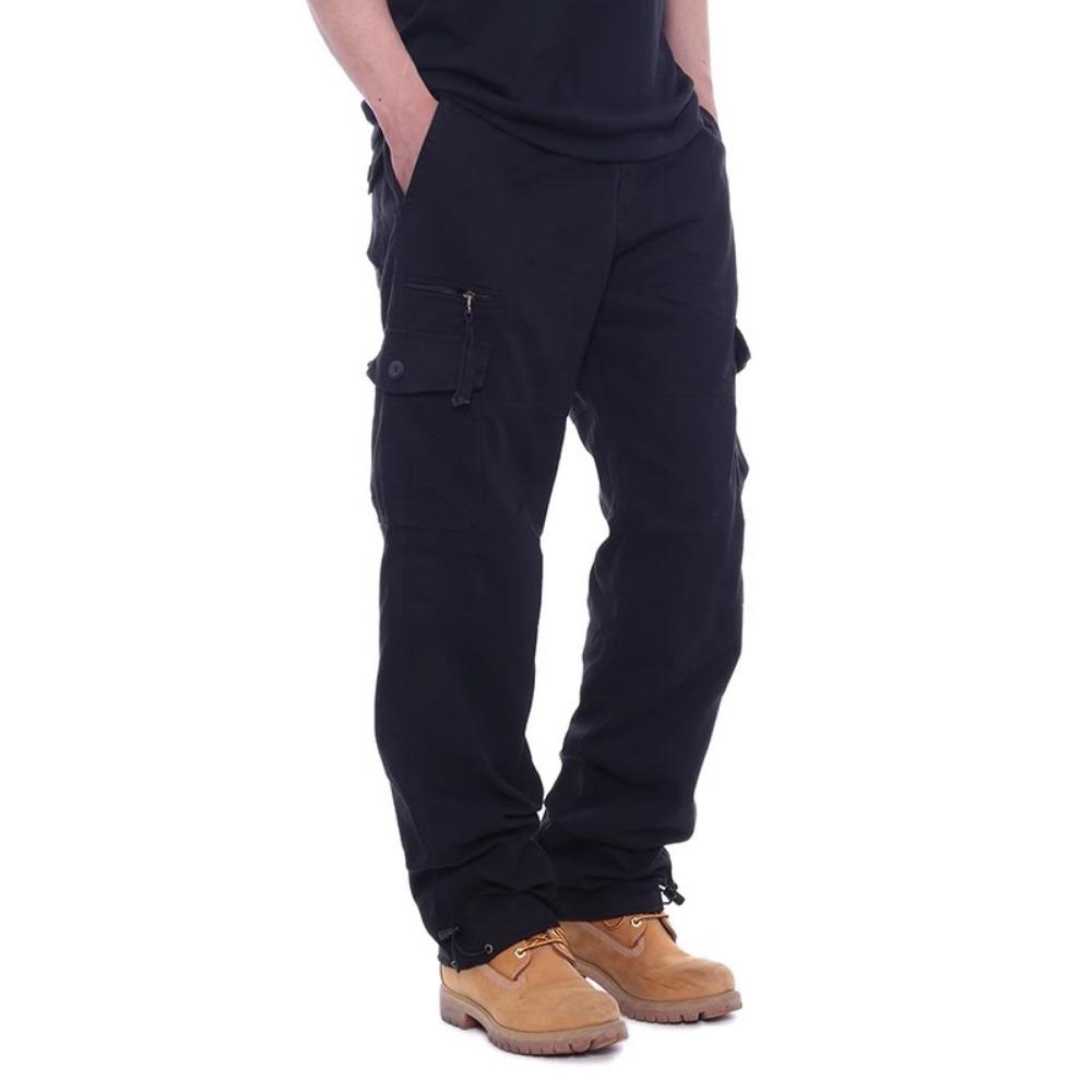 2025 Cargo Pants Men 100% Cotton Multiple Pockets Elastic Waist Casual Trousers Outdoor Hiking Climbing Mountains Men's Pants