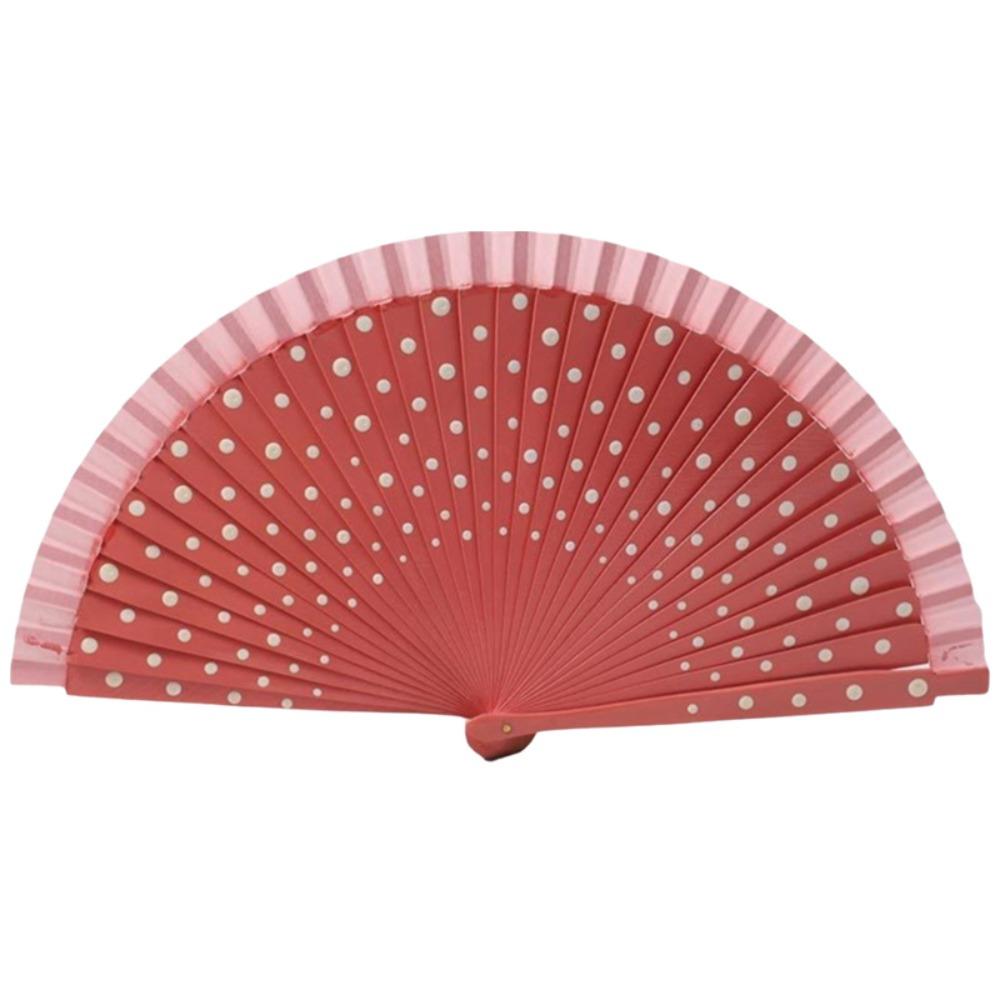 Vintage Flamenco Spanish Folding Fan Wood Handle Decorative Fan Dancing Fan Filming Props
