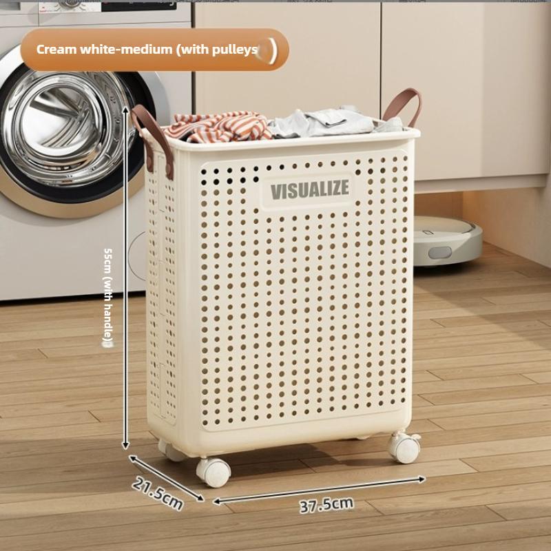 

Wheeled Folding Laundry Basket Breathable Large Capacity with Handles Suitable for Families Hotels and Dormitories