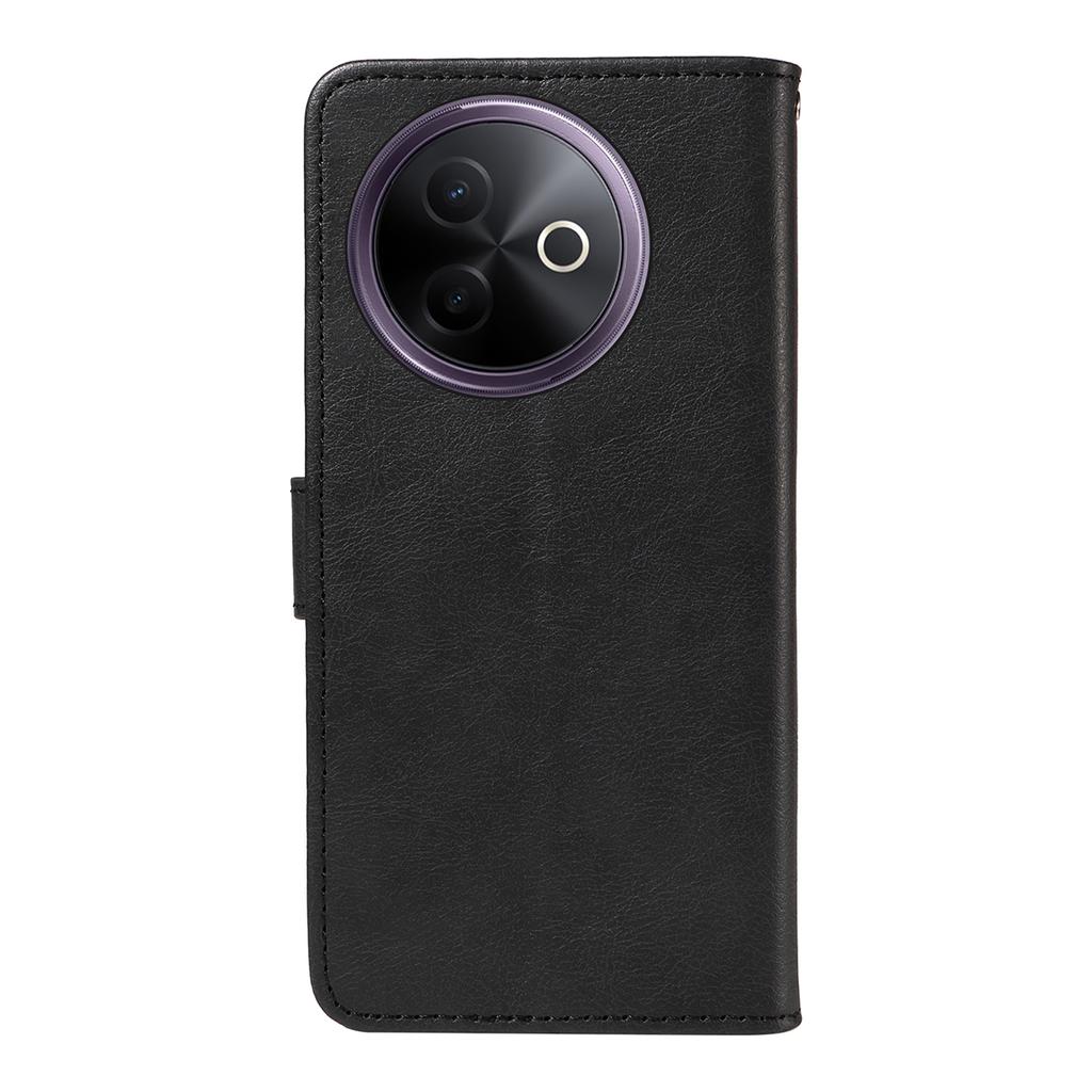 For Vivo Y39 5G Leather Wallet Case with Strap Solid Color Phone Stand Cover