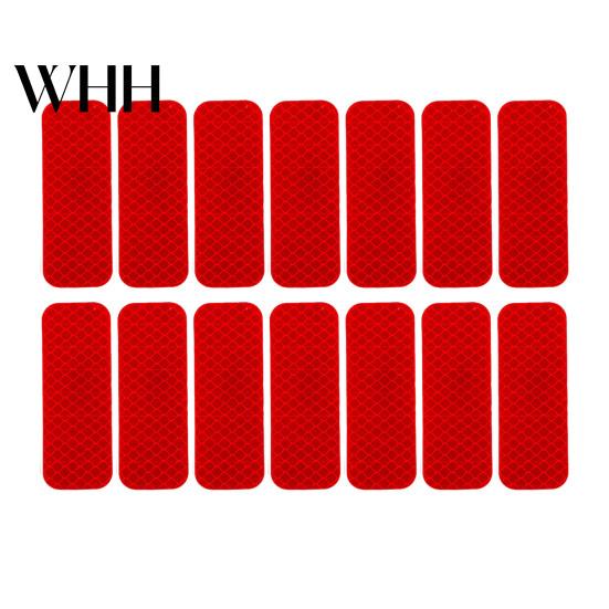 Reflective Vehicle Decals 14Pcs 3x8cm Warning Strip Tape Car Bumper Stickers Strips Secure Reflector Styling Accessories Nighttime Safety