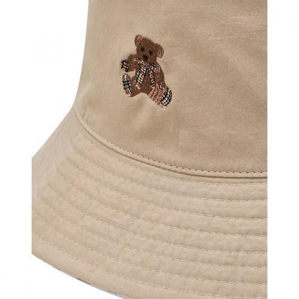 DakS Women S Beige reverSible Bucket Hat Check Embroidery Dche6e119i2