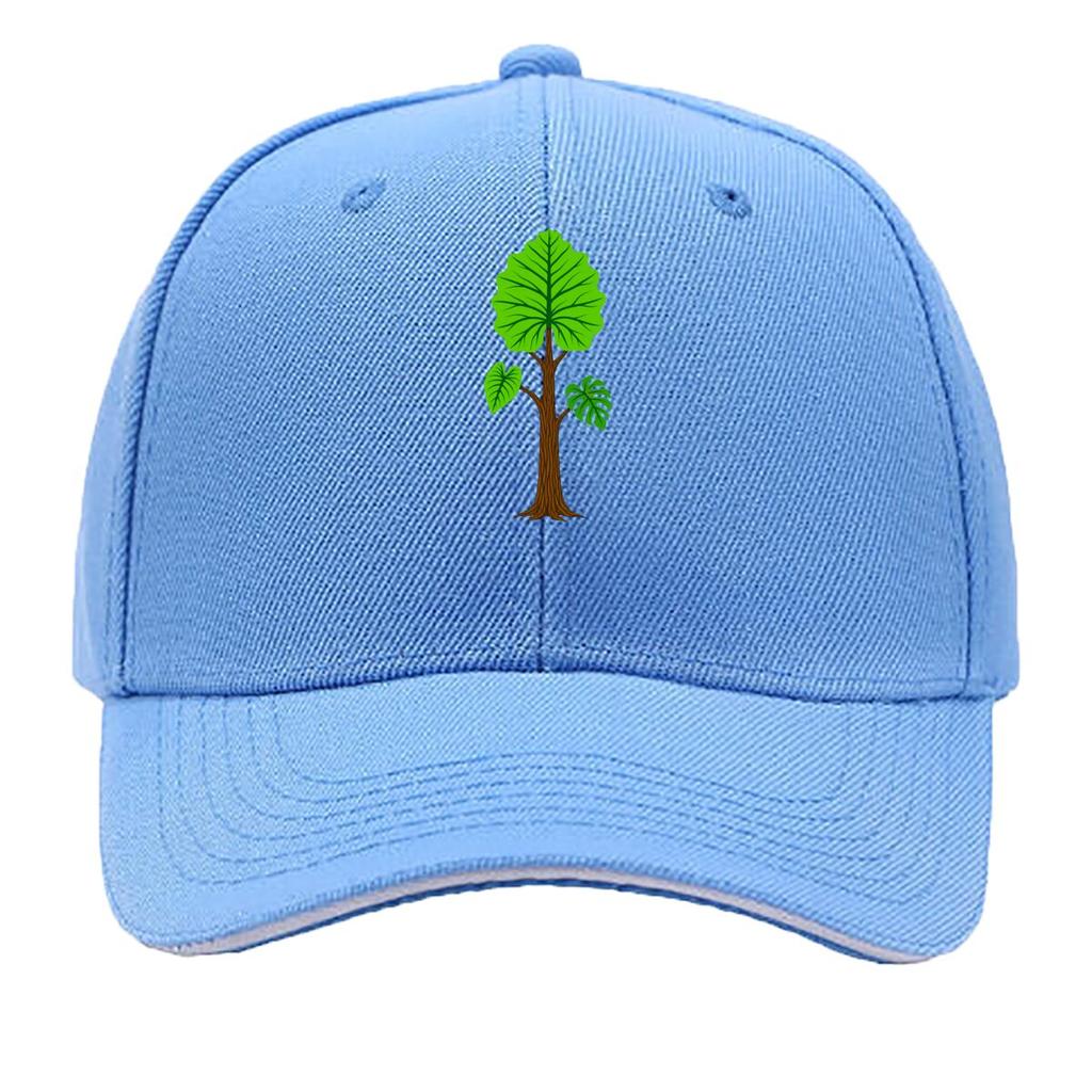 Green Leafy Tree Nature Illustration Hip Hop hat Fashion Outdoor Sports Sandwich Baseball Cap