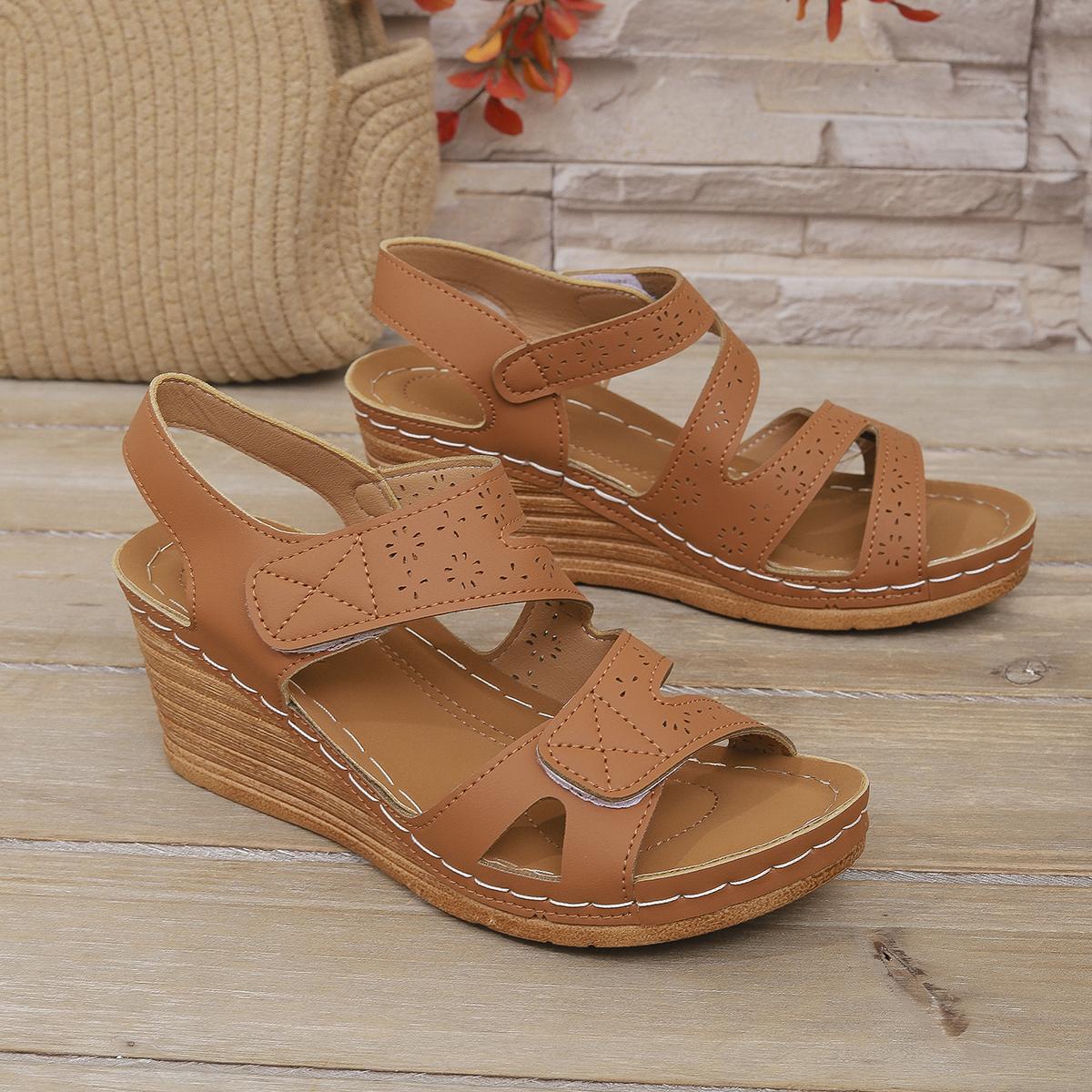 

Летняя женская обувь Сандалии Открытые прогулочные туфли Мягкие женские туфли на танкетке Женские туфли Сандалии для вечеринок Женская обувь 36 темные хаки