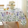 Watercolor Wild Flowers Birds Rectangle Tablecloth Wedding Party Decor Summer Lavender Eucalyptus Leaves Table Cloth Table Decor