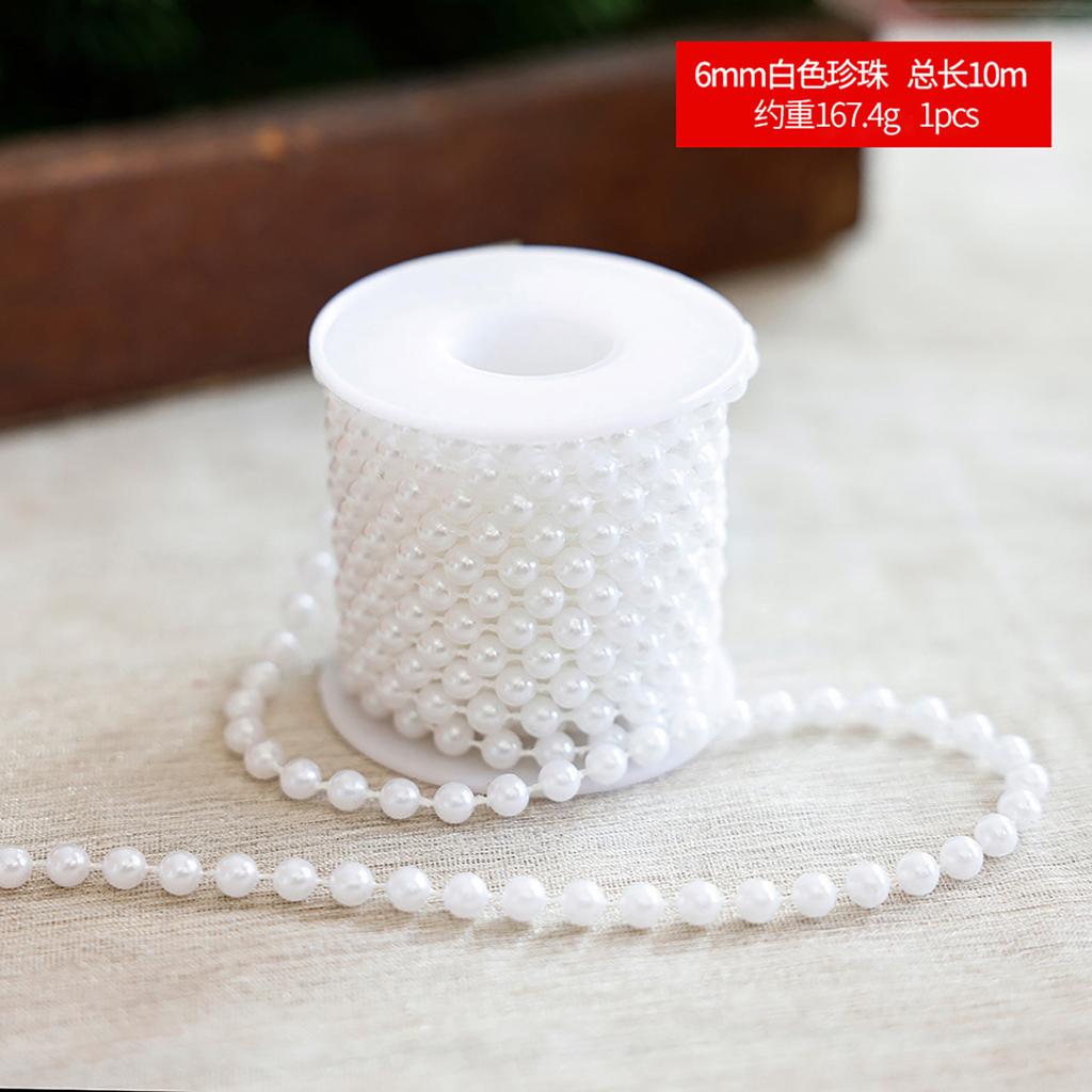 4/10Meter Imitation Pearl String Fishing Line Artificial Pearls String 8+3mm Bead Chain for Craft Garland Flower Wedding Decors
