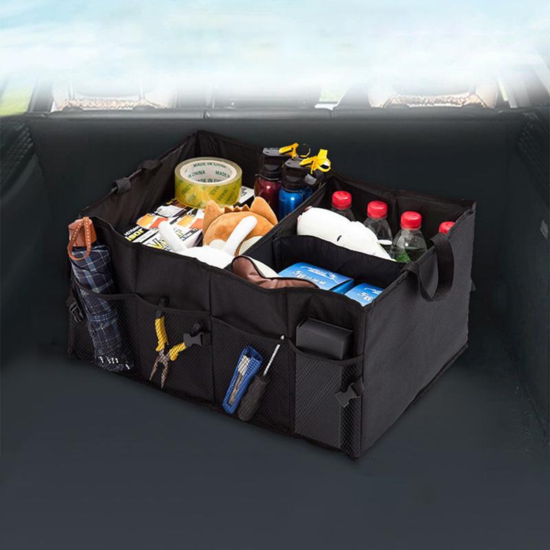 Car Trunk Organizer Storage, Reinforced Handles Multi-Compartment Foldable and Waterproof 600D Oxford Polyester For Car SUV