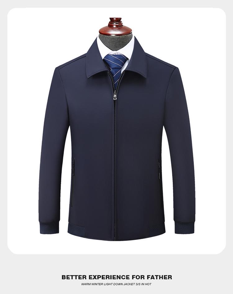 Men's Plus Size Lapel Business Casual Jacket for Dad - Spring & Autumn