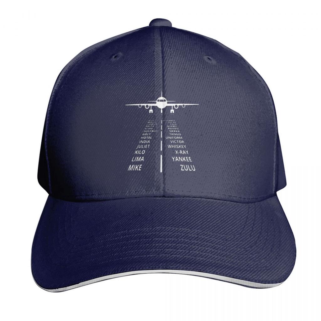 Airplane Airstrip Phonetic Alphabet Cap Fashion Casual Baseball Caps Adjustable Hat Hip Hop Summer Unisex Baseball Hats