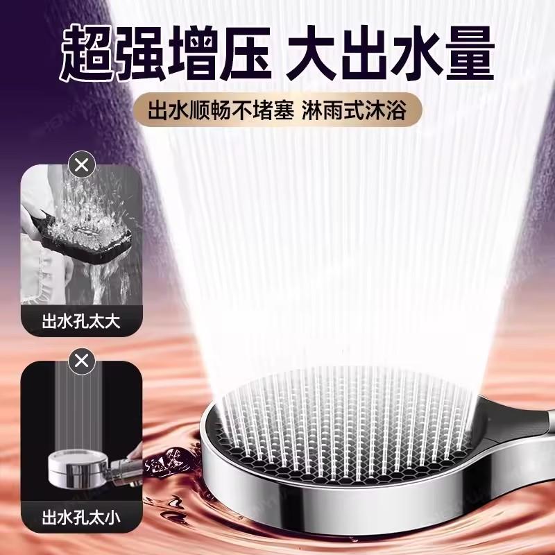 New 15CM Big Panel Turbocharged Bathroom Shower Head 3 Modes High Pressure Water Saving Sprayer Supercharged Handheld Showerhead
