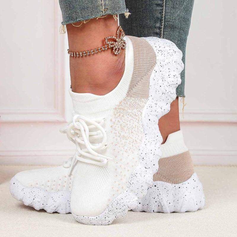 Breathable Platform Sneakers Knitted Chunky Shoes for Women Men Leisure Walking Shoes Trendy Socks Shoes Non-slip Wear-resistant