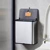 Yousheng 0.8 Gallon Kitchen Compost Bin Hanging Garbage Can with Lid Stainless Steel Trash Can for Kitchen Cabinet Door Wall Mounted Countertop Under