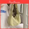 Women Leather Yogodlns Pu Soft Wide Strap Hobo Shoulder Bag Vintage Large Capacity Solid Color Zip Crossbody Bag