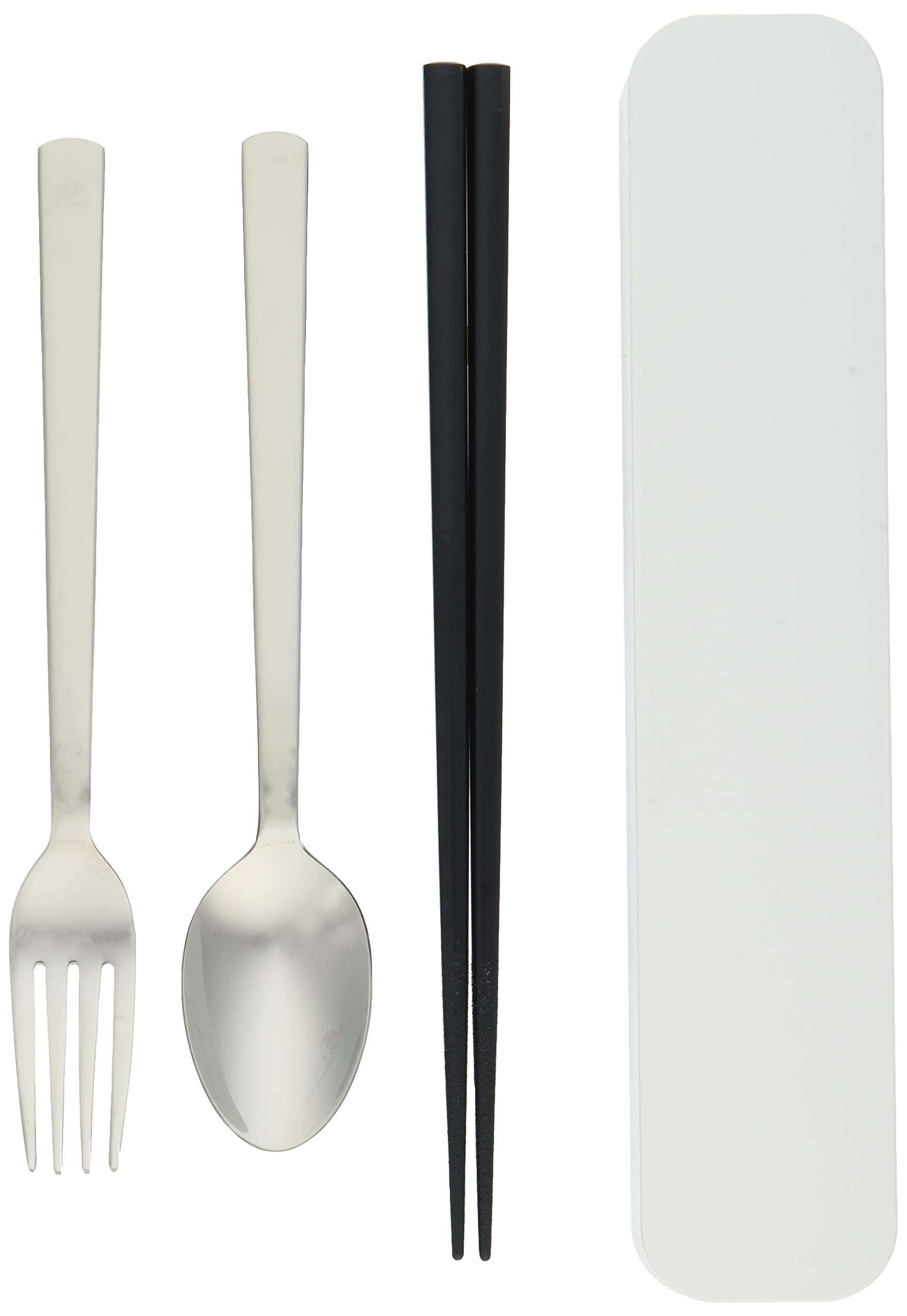 

Tatsumiya HAKOYA 3-Piece Cutlery Set (Chopsticks, Spoon, Fork) White, Size: Approx. W22.2 D4.4 H2.9 (Product Code: 33302)