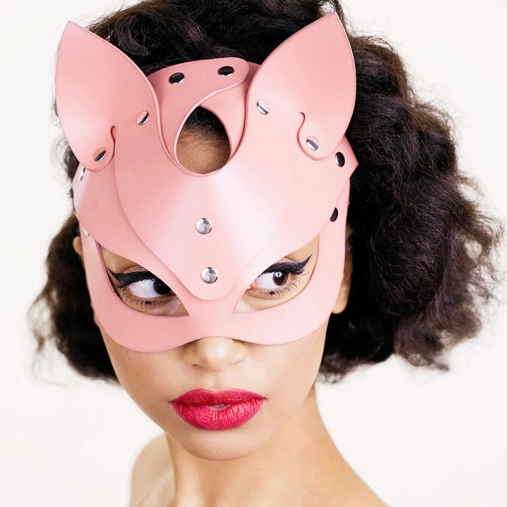 Ladies Leather Cat Mask Cosplay Anime BDSM Halloween Mask Sexy Men Orgy Party Punk Fetish Steampunk Masquerade Carnival