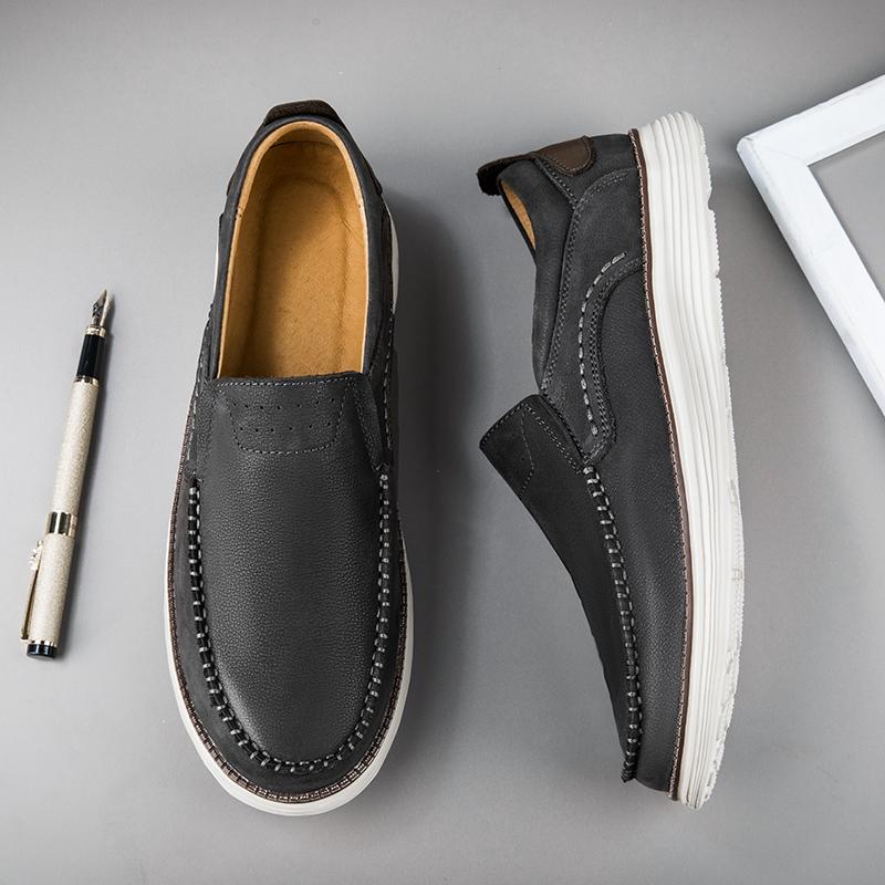 Marca de Luxo Sapatos Casuais Masculinos Couro Genuíno Mocassins Masculinos Business Mocasines Calçado Slip-On Costura à Mão Sapatos de Condução Masculinos