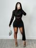 2025 Spring/Autumn Women's Lace Halter See-through Bodycon Dress