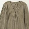 Women Autumn Tops Long Sleeve V-Neck Knitting Tops Solid Color Ribbed Casual Knitting Shirt Daily Wear