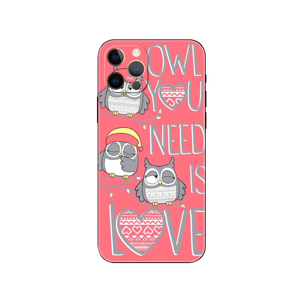 Lovely Animal Owl phone case for iphone 5 5s se 6 6s 7 8 plus x 10 XR XS 11 12 13 mini pro MAX black tpu back cover