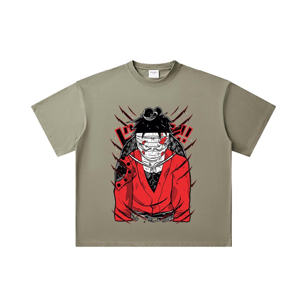 260 GSM Double Yarn 32 Count 100% Cotton One Piece V26 Luffy Wano Print Unisex Heavy Cotton T Shirt