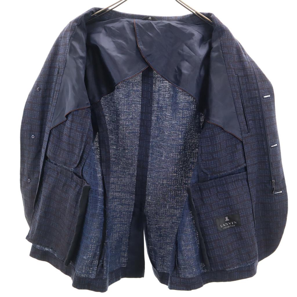 LANVIN LA COLLECTION Made in Japan Leinenmischung Karomuster Jacke 48 Herren Gebraucht