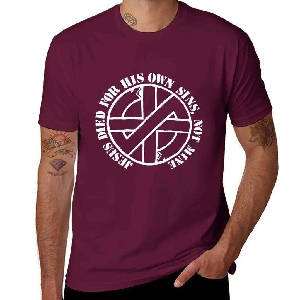 Crass - Gesù è morto per i suoi peccati non per i miei T-Shirt asciugatura rapida top estivo t-shirt basic uomo