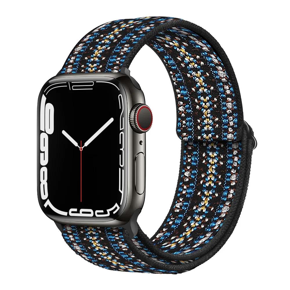 Nylon Loop Strap for Apple Watch Band 44mm 40mm 46mm 42mm 45mm 49mm 41mm 42mm Bracelet iWatch Series Ultra 10 9 8 7 6 5 SE2 Band