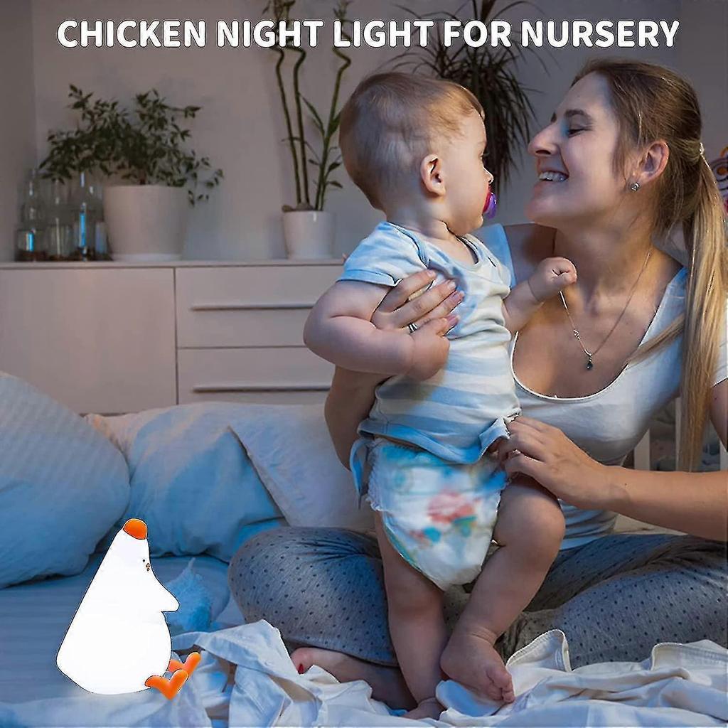 Chicken LED Night Light for Kids, White