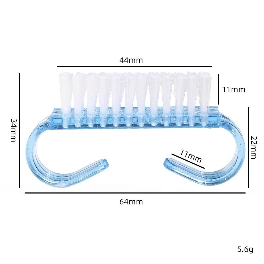 Plastic Nail Brushes Mix Color Nail Hand Scrubbing Cleaning Brush Dust Cleaner Nail Art Manicure Soft Remover Tools