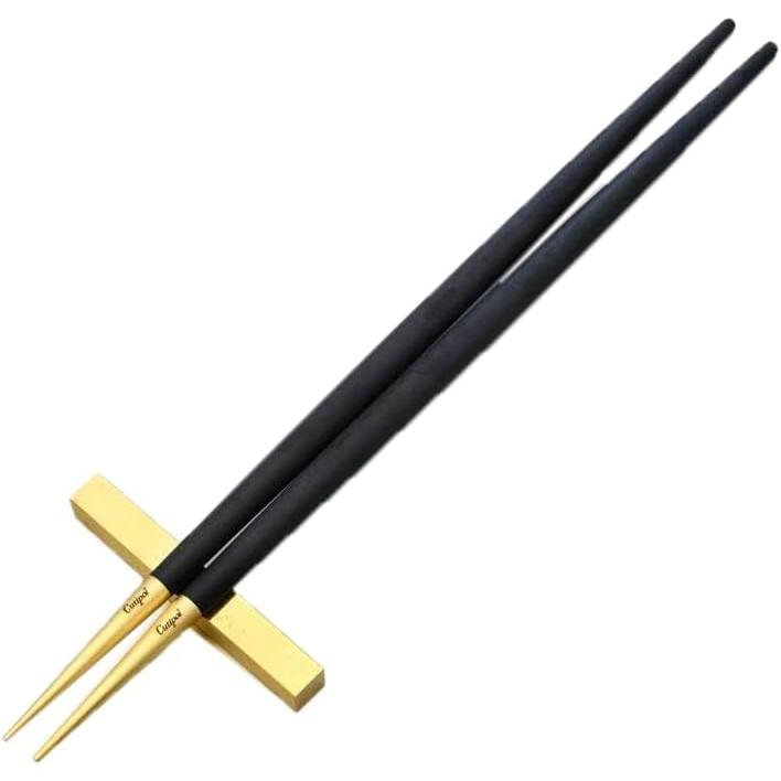 Cutipol Goa Black Gold Chopsticks and Chopstick Rests Set - 22cm GO.29 GB