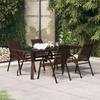 5 Pcs Garden Dining Set Brown and Black
