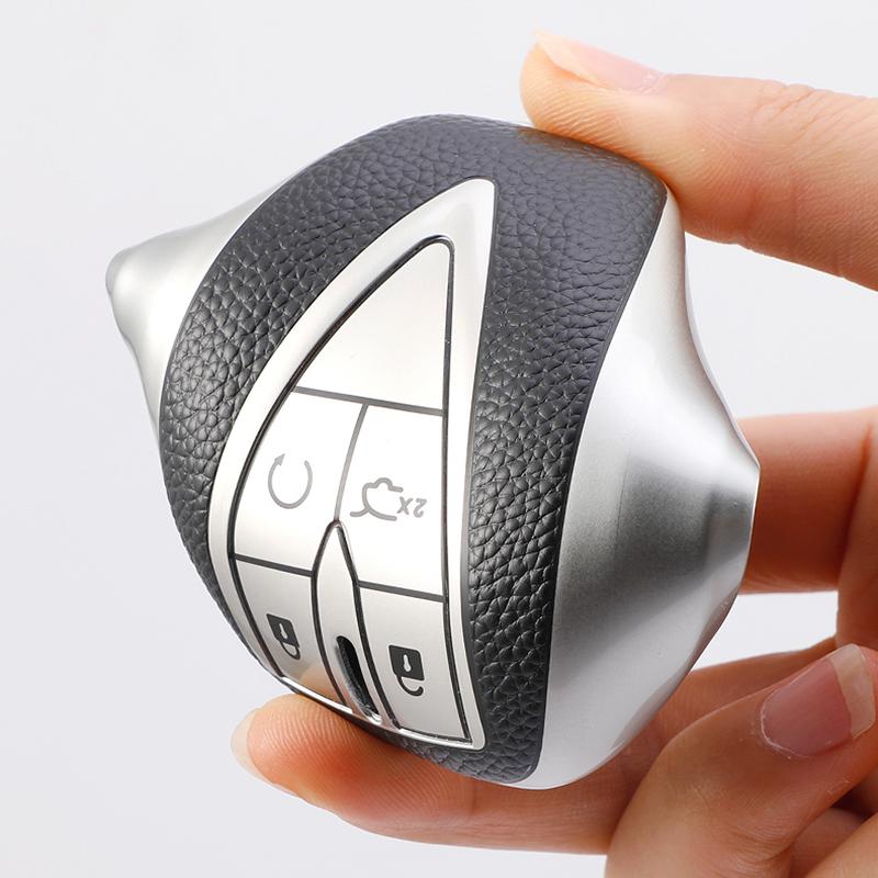 For Changan CS35 PLUS CS75PLUS CS55PLUS Leather TPU Car Smart 4Button Key Cover Case Bag Shell Fob Protector Keychain