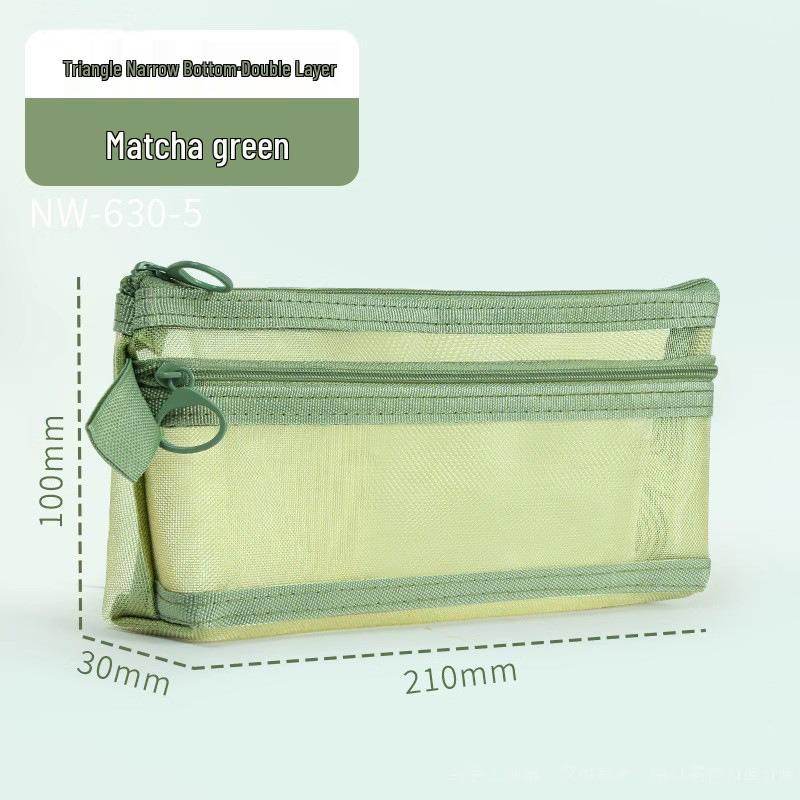 Transparent Mesh Pencil Case - Large Capacity Minimalist Bag for Students