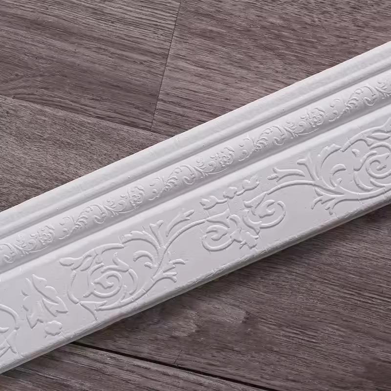 1PC 2.3m/90.55inch Self-adhesive 3d Three-dimensional Skirting Wall Sticker TV Background Wall Frame Edge Sealing Strip Foam Wai