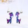 2Pieces/Set Heart Pendant Magnet Matching Necklace Colorful BFF Friend Girlfriend Relationship Gift Valentines Day