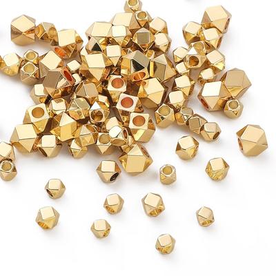 Copper Polygonal Cut Loose Bead Partition For DIY Jewelry Making Craft Accessories